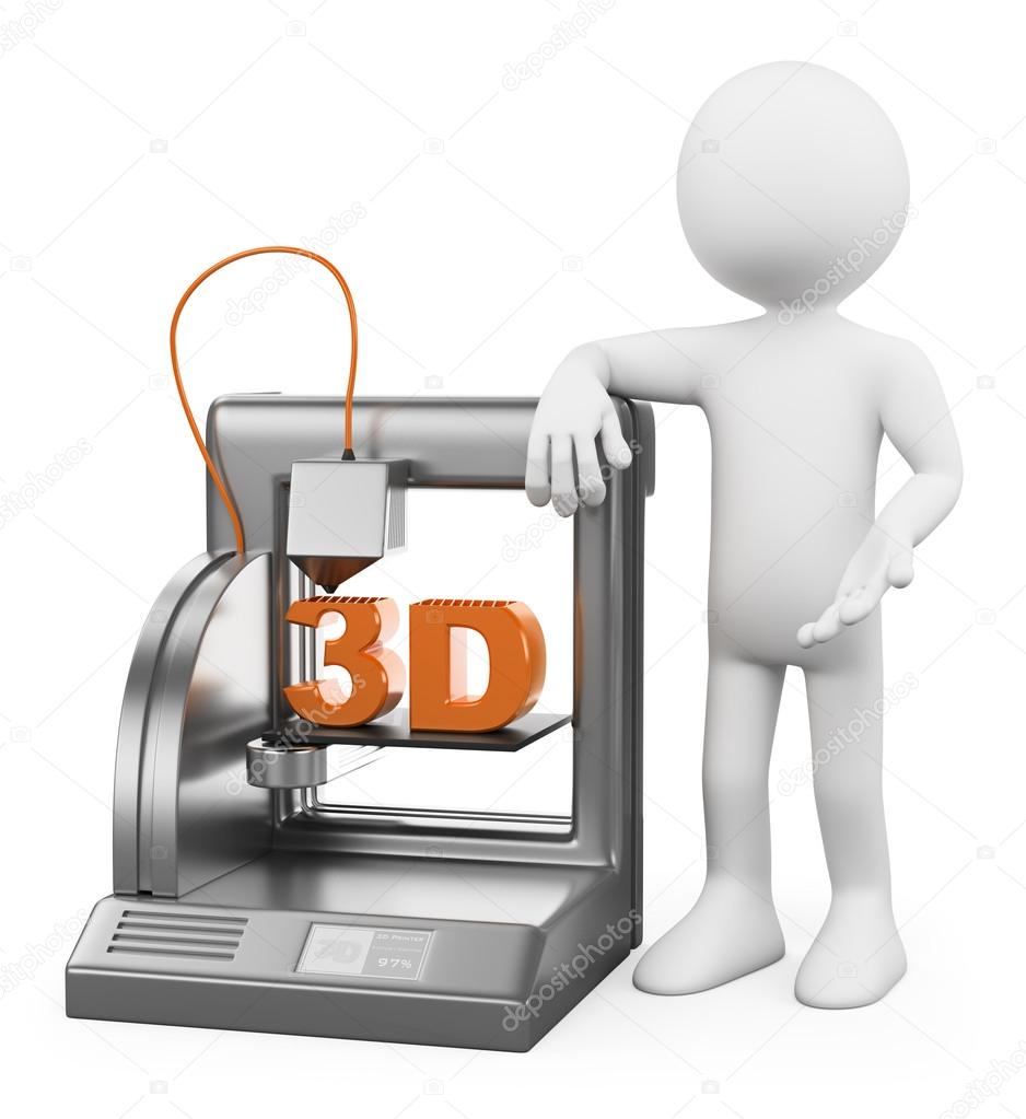 3D white people. 3D Printer fused deposition
