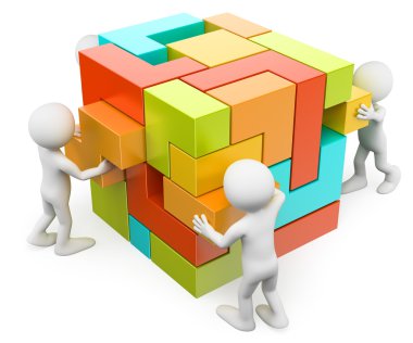 3D beyaz insanlar. yapı ve genel kavram oluşturma