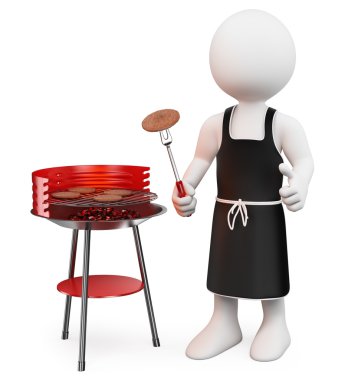 3D beyaz insanlar. Barbekü