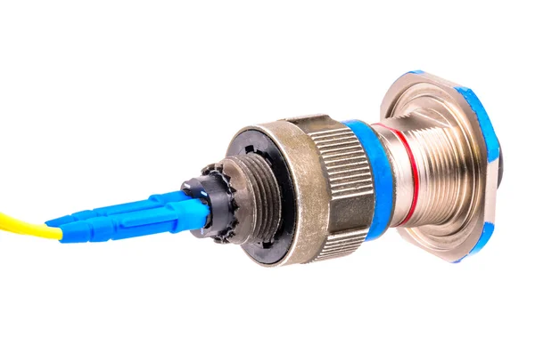 Connector for fiber optic cable — Stock Photo, Image