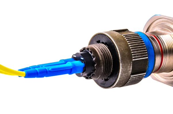Conector para cabo de fibra óptica — Fotografia de Stock