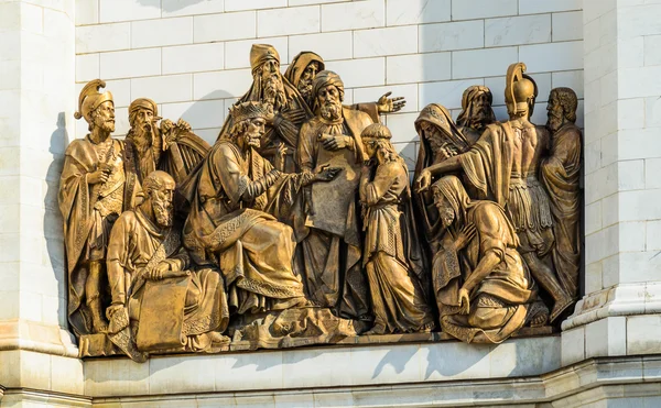 Sculpture on the wall of the church — Stock Photo, Image