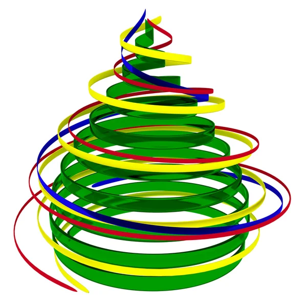 Christmas tree from ribbons — Stock Photo, Image