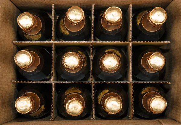 Many bottles of champagne — Stock Photo, Image
