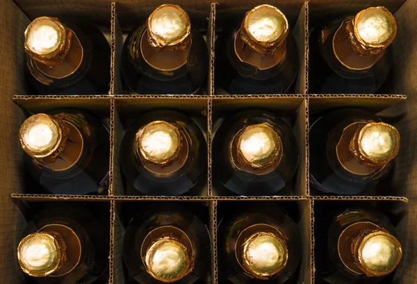 Many bottles of champagne — Stock Photo, Image