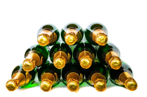 Birçok şişe şampanya — Stok fotoğraf