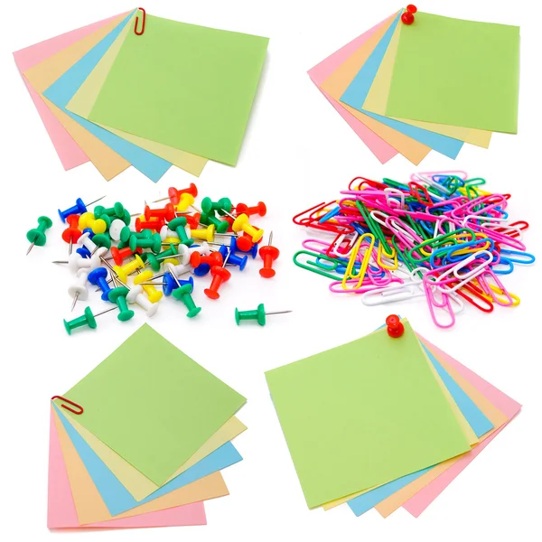 Color stickers and paper clips — Stock Photo, Image