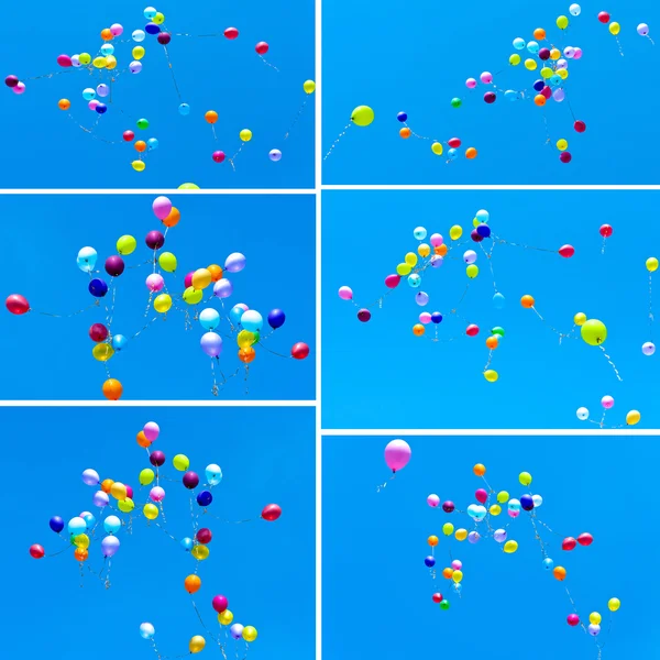 Molti palloncini volano nel cielo — Foto Stock