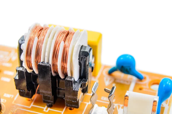 Componentes de radio en una placa de circuito impreso —  Fotos de Stock
