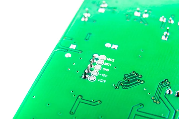 Radio components on a printed circuit board — Stock Photo, Image