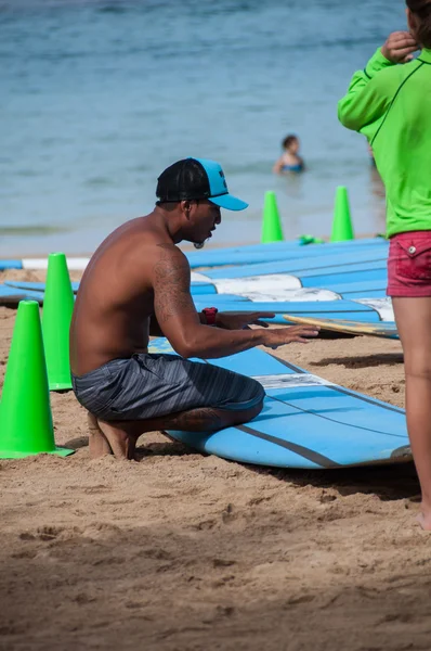 Lekce surfování Waikiki — Stock fotografie