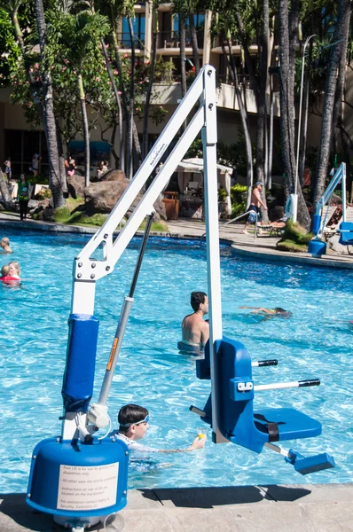 Disabled person pool lift — Stock Photo, Image