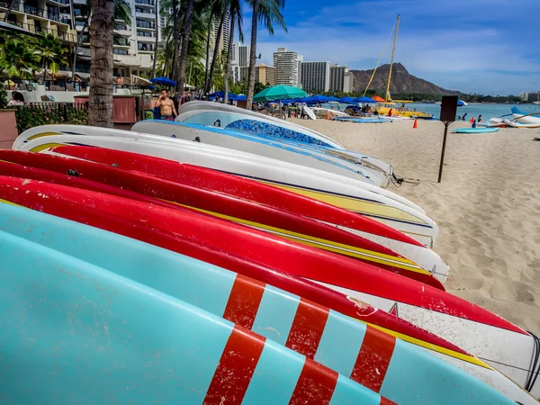 Noleggio tavole da surf, Waikiki — Foto Stock