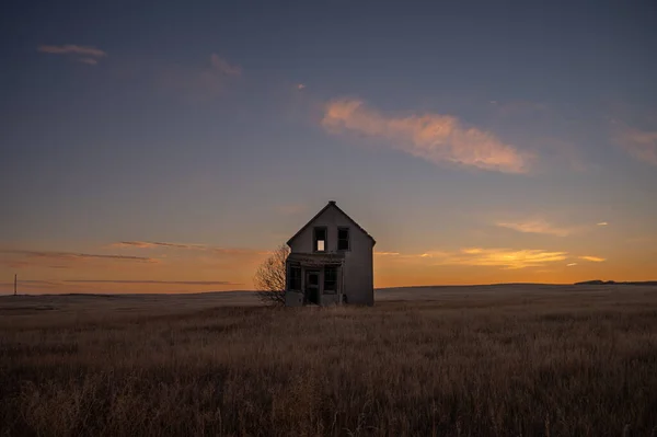 Homestead Abandonné Depuis Début Des Années 1900 Dans Les Prairies — Photo