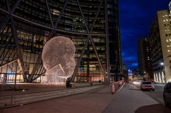 Calgary Alberta January 2022 View Wonderland Sculpture Bow Tower Calgary — Stock Photo, Image