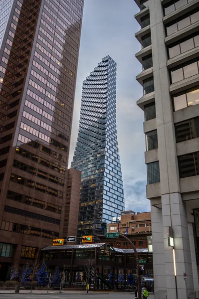 Calgary Alberta Janvier 2022 Vue Des Tours Bureaux Modernes Dans — Photo