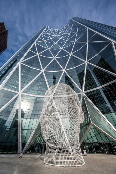 Calgary Albert 2022年2月6日 Bow Tower的幻境公共艺术设施视图 — 图库照片