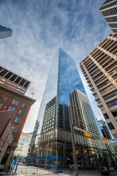 Calgary, Albert a - February 6, 2022: Office towers in downtown Calgary.