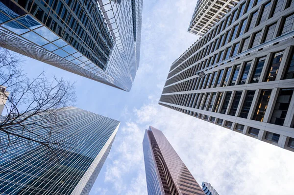 Kijken Naar Wolkenkrabbers Stad Calgary — Stockfoto