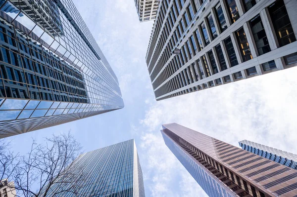 Při Pohledu Mrakodrapy Městě Calgary — Stock fotografie