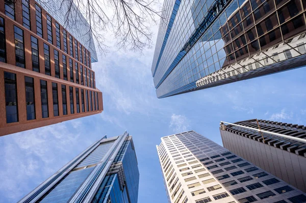 Při Pohledu Mrakodrapy Městě Calgary — Stock fotografie