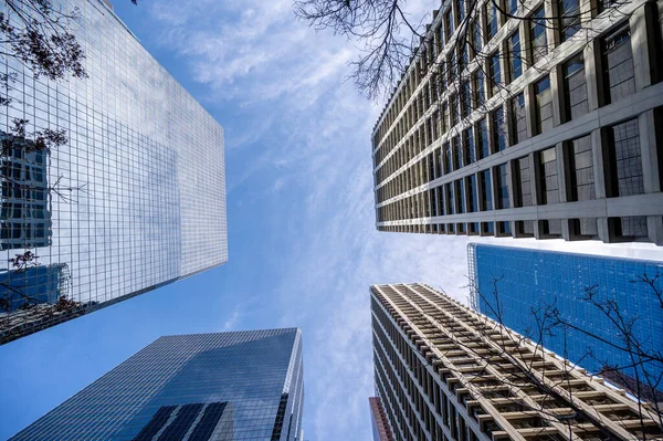 Při Pohledu Mrakodrapy Městě Calgary — Stock fotografie