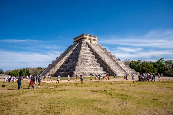 Piste Mexikó Március 2022 Kilátás Castillo Piramis Chichen Itza — Stock Fotó