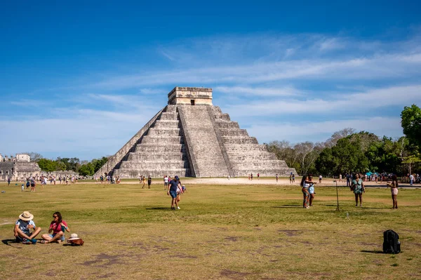 Piste Meksyk Marca 2022 Widok Piramidę Castillo Chichen Itza — Zdjęcie stockowe