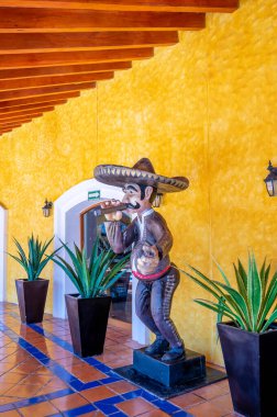 Tulum, Meksika - 27 Mart 2022: Riviera Maya 'da Bahia Principe Hacienda Dona Isabel manzarası.