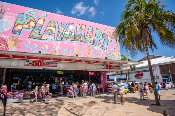 Playa Del Carmen México Marzo 2022 Vista Tiendas Escenas Callejeras — Foto de Stock