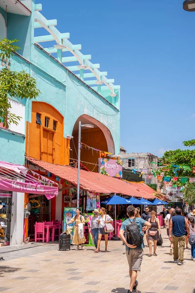 Playa Del Carmen Mexiko Března 2022 Pohled Obchody Pouliční Scény — Stock fotografie