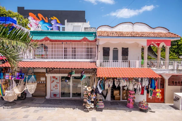 Playa Del Carmen Mexiko Března 2022 Pohled Obchody Pouliční Scény — Stock fotografie