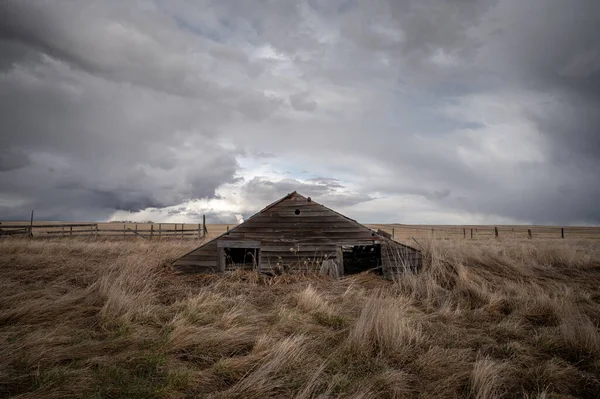 Edifícios Abandonados Alberta Início Primavera — Fotografia de Stock