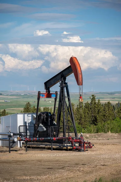 Beynon Alberta Junio 2022 Pumpjacks Trabajando Los Campos Petrolíferos Alberta — Foto de Stock