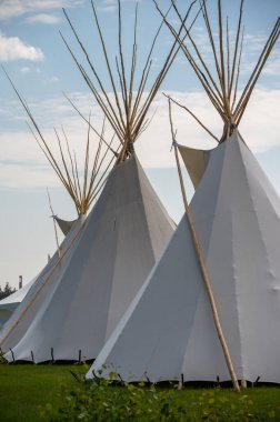 Top of a Tipi (tepee) at Canada Day celebrations in Calgary, Alberta.