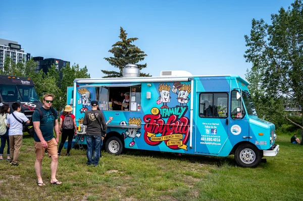 Калгарі Альберта Липня 2022 Food Truck Canada Day Celebrations City — стокове фото