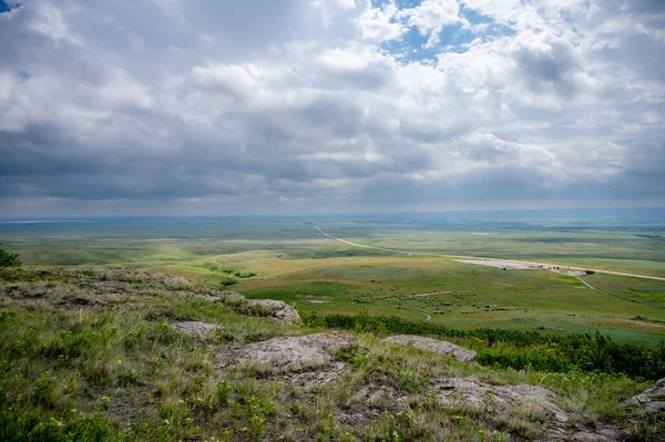 Сайт Світової Спадщини Head Smashed Buffalo Jump Південній Альберті Канада — стокове фото