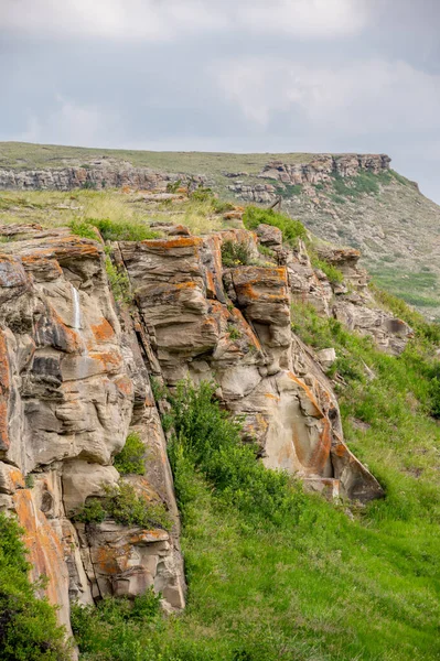 Vistas Head Smashed Buffalo Saltar Patrimonio Humanidad Sur Alberta Canadá — Foto de Stock