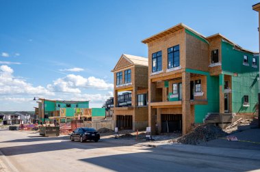 Calgary, Alberta - July 10, 20222: Residential  construction in the suburbs of Calgary.