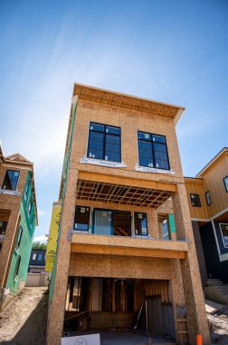 Calgary, Alberta - July 10, 20222: Residential  construction in the suburbs of Calgary.
