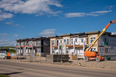 Calgary, Alberta - July 10, 20222: Residential  construction in the suburbs of Calgary.