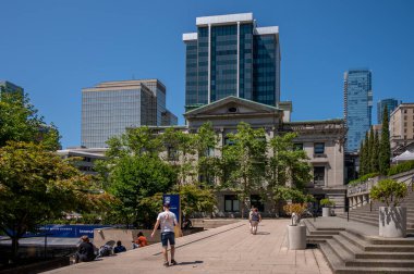 Vancouver, British Columbia - July 23, 2022: Exterior of the beautiful Vancouver Art Gallery in summer.