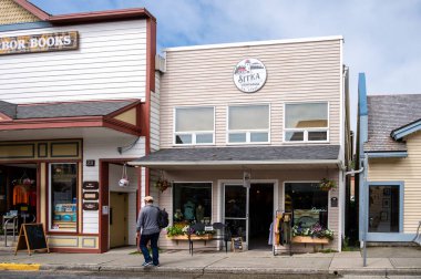 Sitka, Alaska - July 26, 2022 - View of Sitka's historic main street.