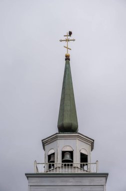 Sitka, Alaska - July 26, 2022 - Detail  of Sitka's historic St. Michael's Orthodox Church which dates from the Russian period.