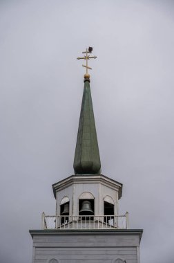 Sitka, Alaska - July 26, 2022 - Detail  of Sitka's historic St. Michael's Orthodox Church which dates from the Russian period.