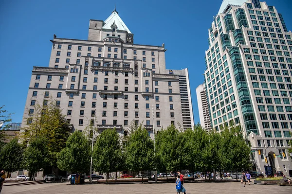 Vancouver British Columbia July 2022 Fairmont Hotel Vancouver Summer — Stock Photo, Image