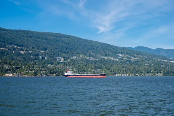 Vancouver British Columbia July 2022 Cargo Ship Anchored Coast West — Stock Photo, Image