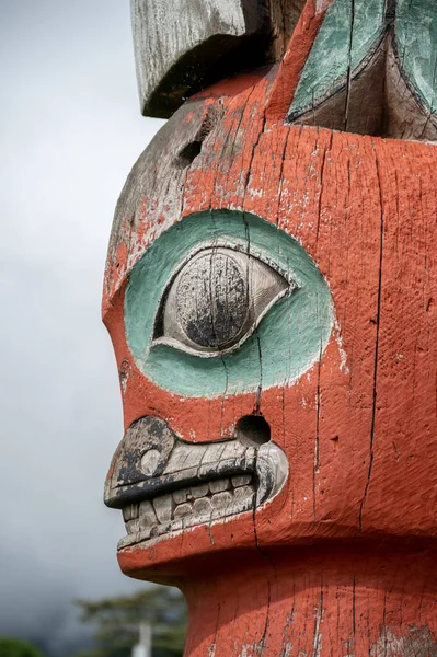 Detail Totem Pole Sitka Alaska — Foto Stock