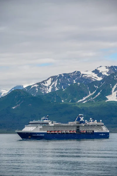 Hubbard Glacier Alaska July 2022 Celebrity Millenium Cruise Ship Sailing — Stock Fotó