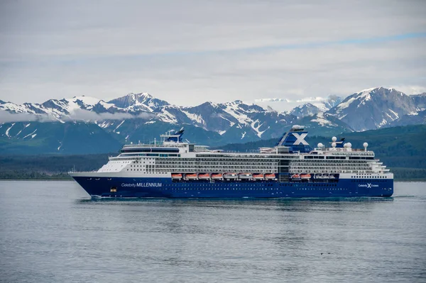 Hubbard Glacier Alaska July 2022 Celebrity Millenium Cruise Ship Sailing — Photo